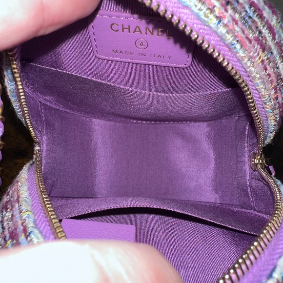 Authentic New Chanel Filigree Purple Multicolor Tweed Round Crossbody Bag - Picture 11 of 12